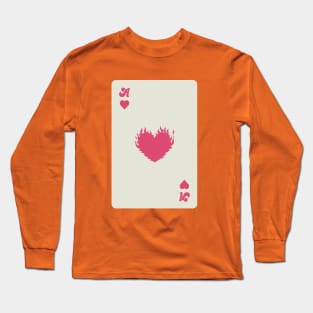 Heart on fire - Ace of hearts card Long Sleeve T-Shirt